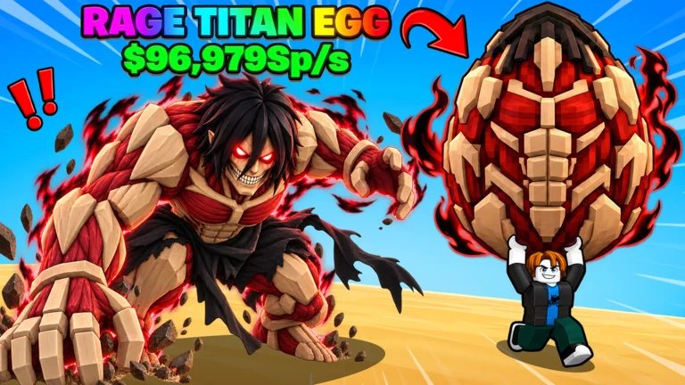 Official Rage Titan Egg cover showing a muscular red monster and a red egg