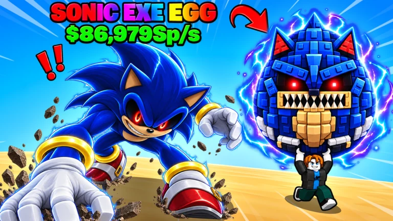 Official Sonic EXE Egg cover with a blue hedgehog guardian and a blue toothy egg